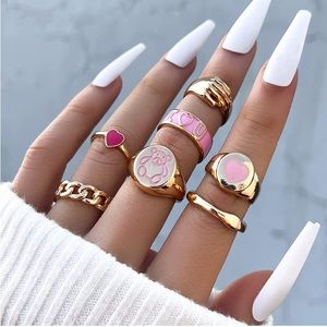 7PC Gold Stackable Ring Set
